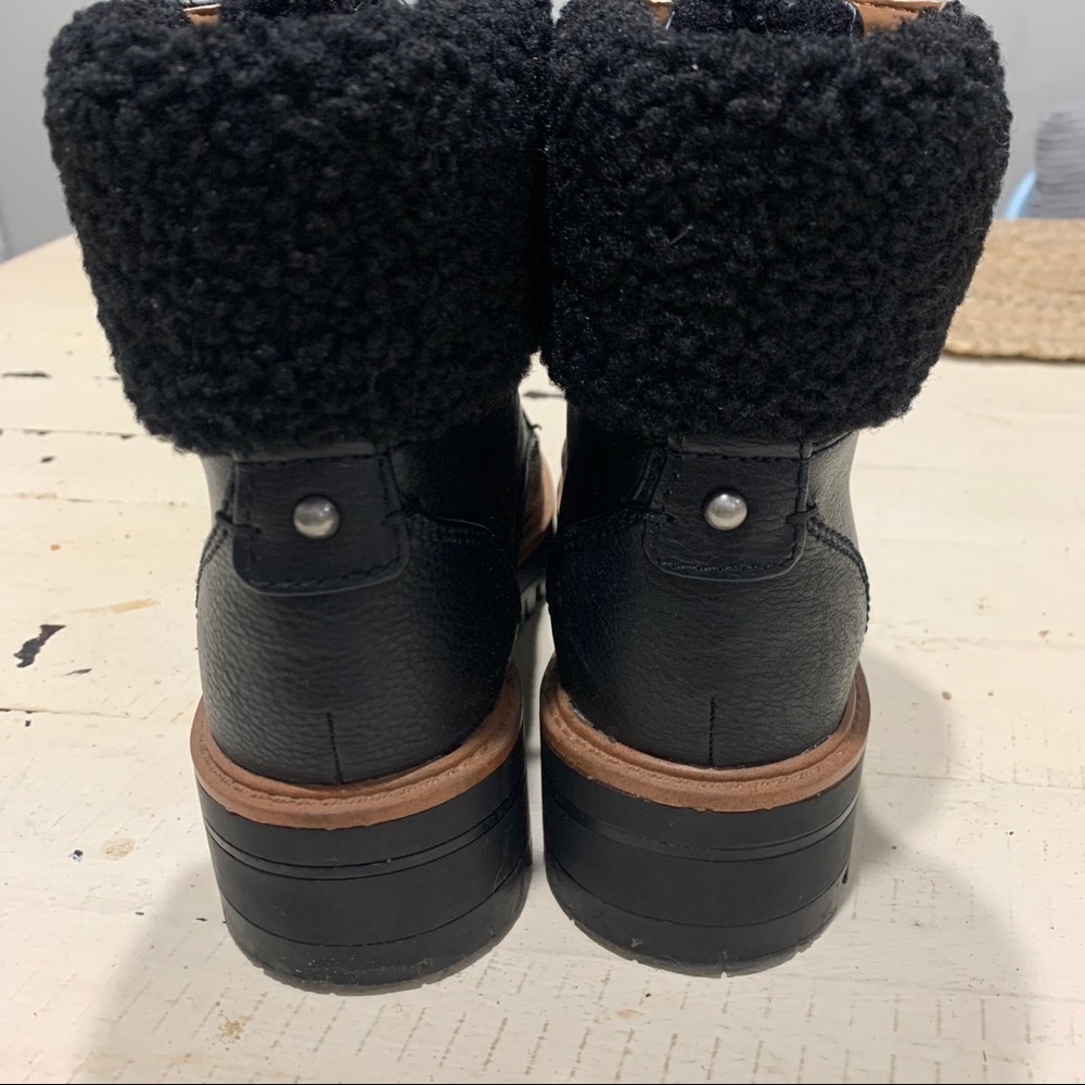 Indigo Irard Black Lace Up Sherpa Hiker Boot 5.5 - Picture 10 of 15